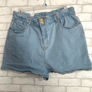 Boohoo Paper Bag Jean Shorts Sz.16